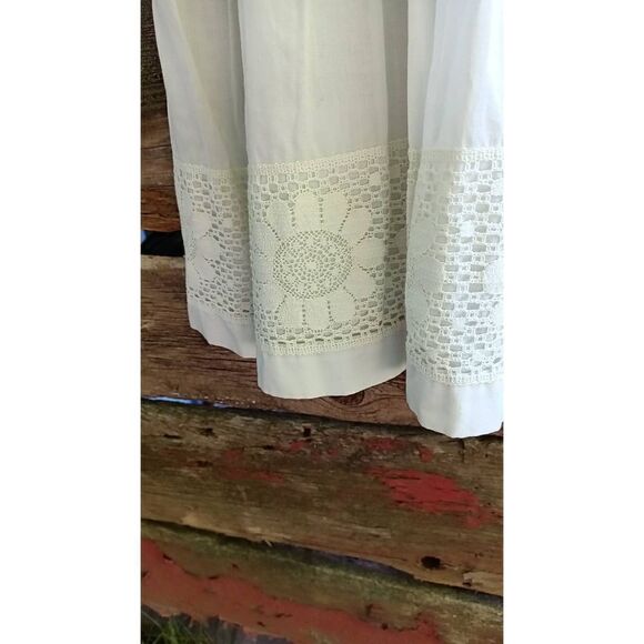 60s cream colored lacy dress in very good condition size 18 armpit armpit 14 wai - Picture 9 of 10
